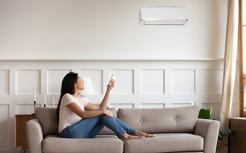 woman in living room austin tx